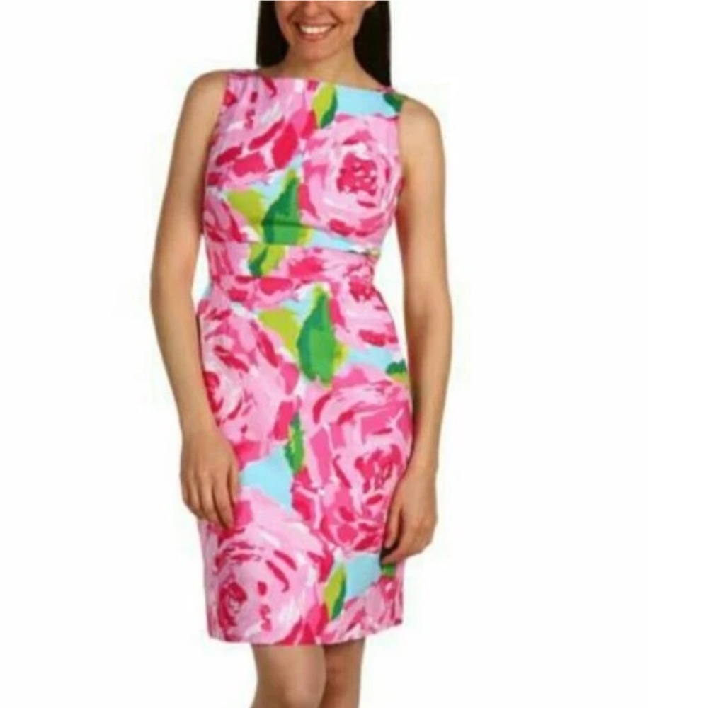 Lilly Pulitzer Womens Hotty Pink First Impression Collins Dress Size 0 Silk Rose - Picture 4 of 13